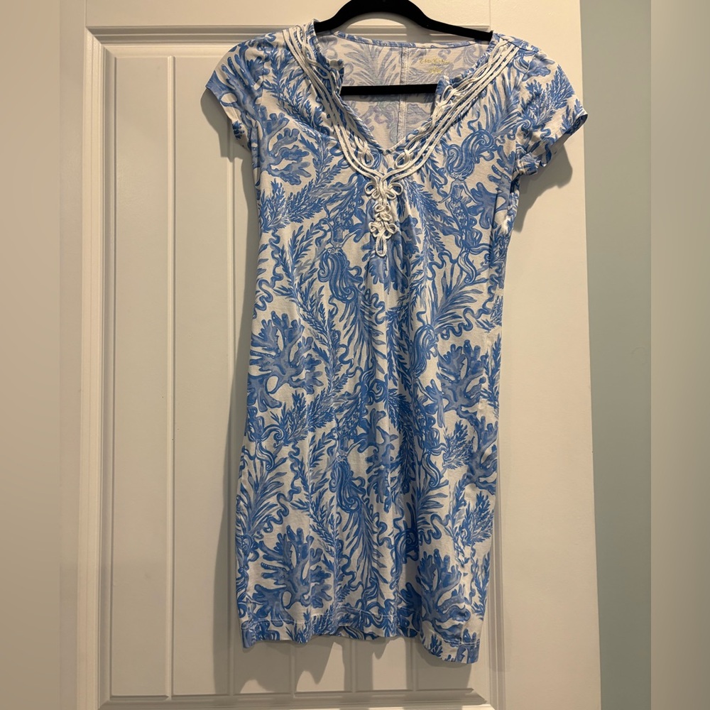 Lilly Pulitzer Blue and White Swirl Dress